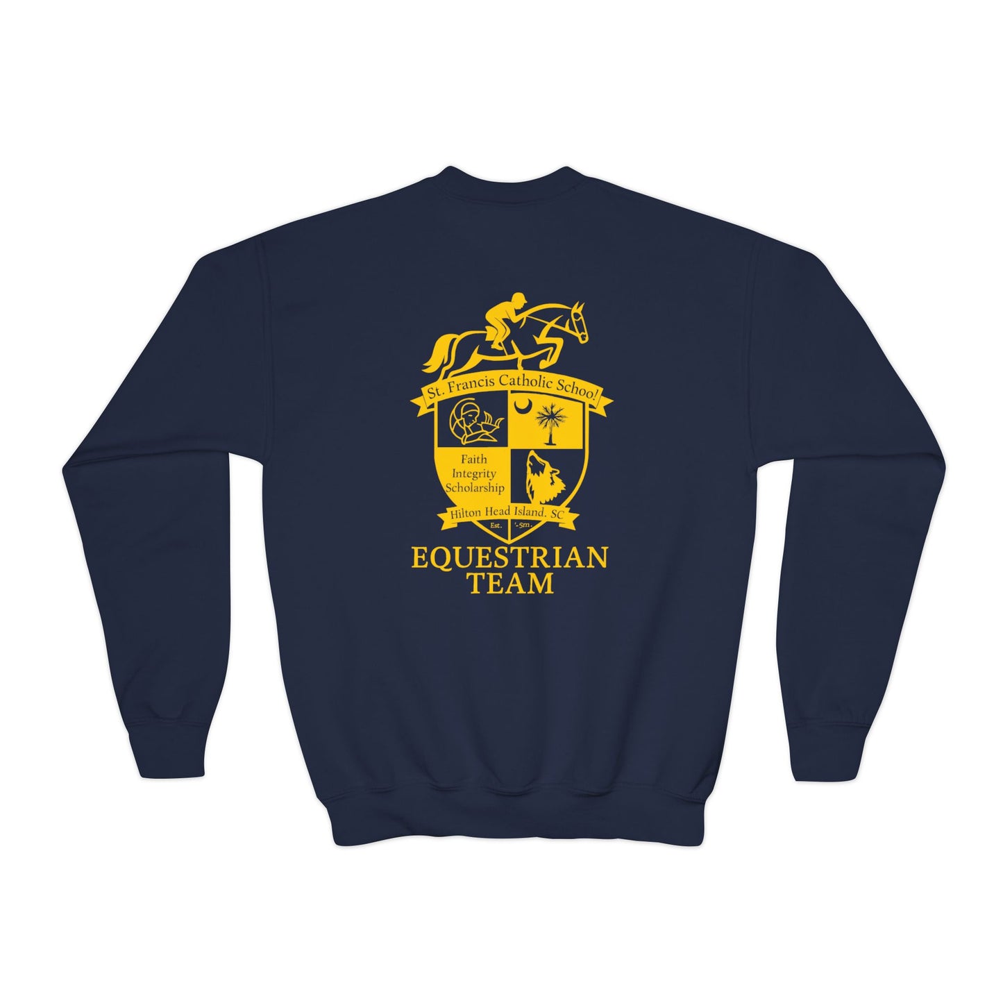 Equestrian Team Youth Crewneck Sweatshirt, Horse Riding Apparel, Sports Team Gear, Gift for Young Riders, School Spirit Clothing