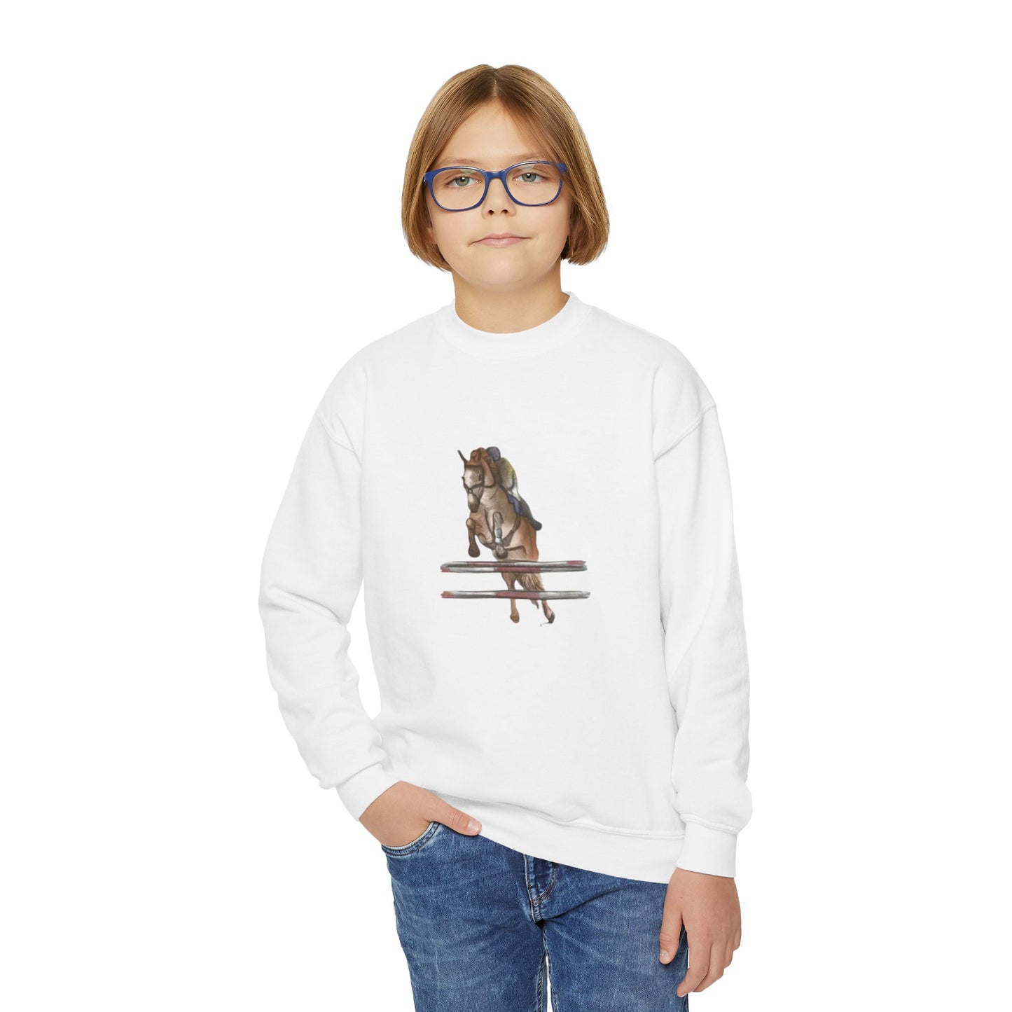 YOUTH Jumping Horse Unisex Sweatshirt - Simple and Quiet Bond Design