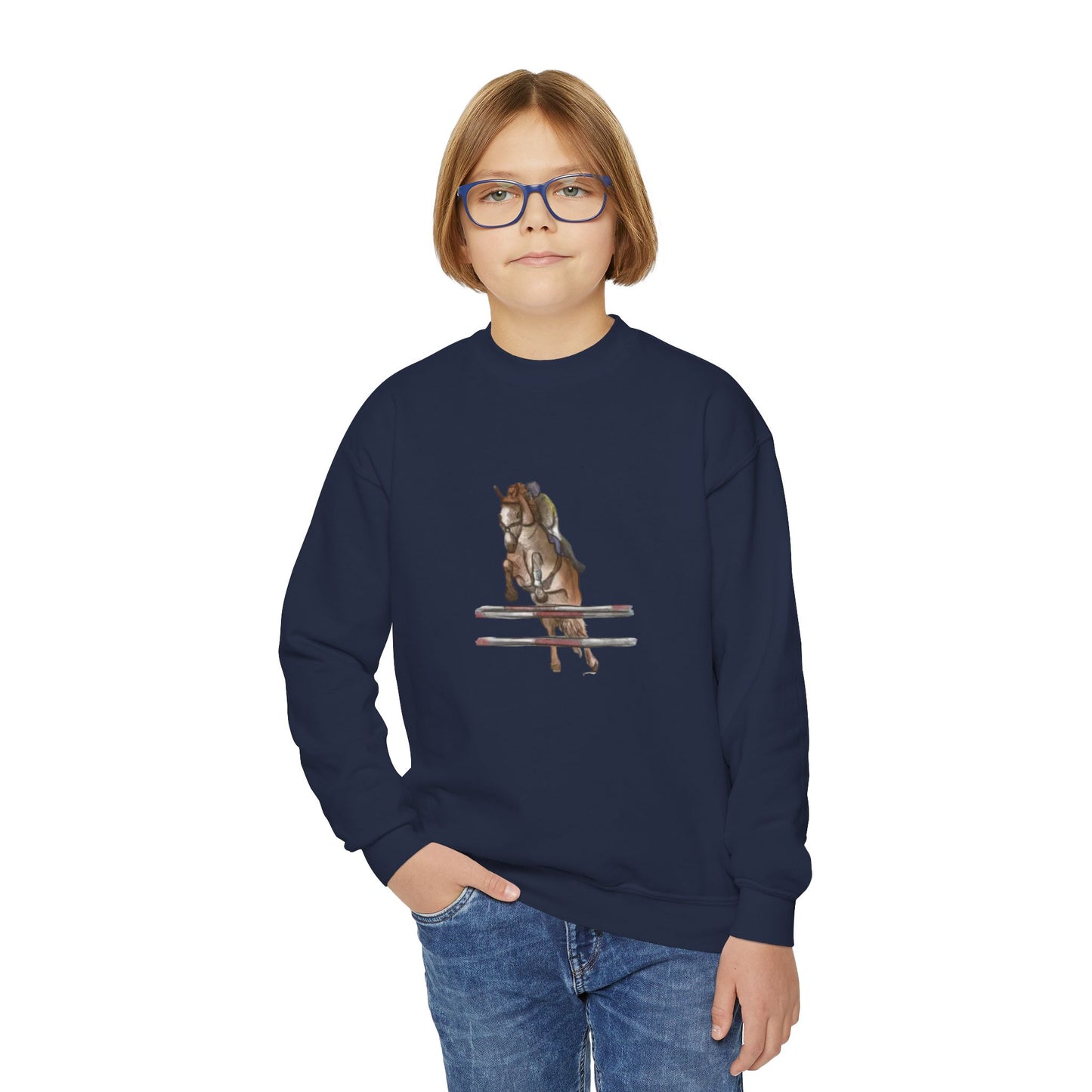 YOUTH Jumping Horse Unisex Sweatshirt - Simple and Quiet Bond Design