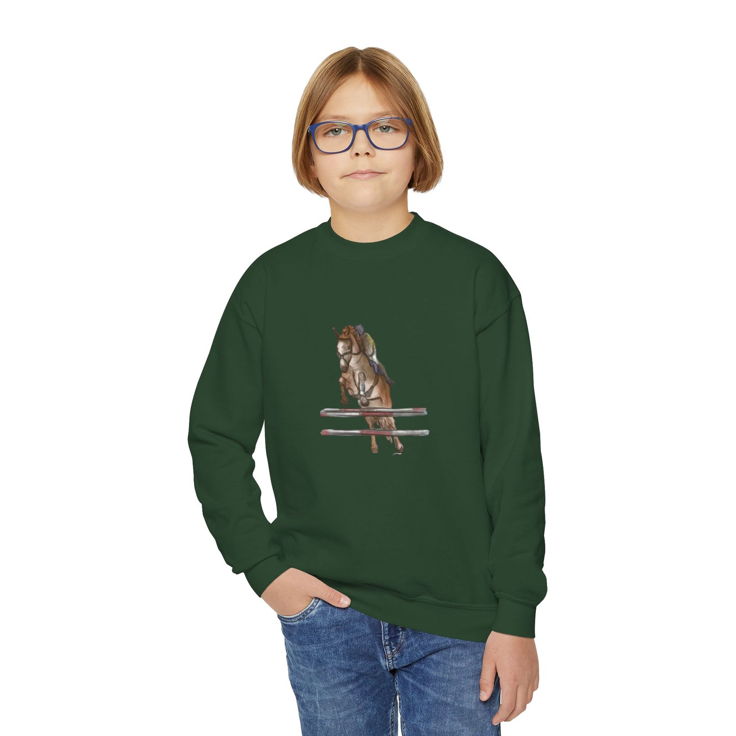 YOUTH Jumping Horse Unisex Sweatshirt - Simple and Quiet Bond Design
