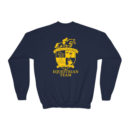 Equestrian Team Youth Crewneck Sweatshirt, Horse Riding Apparel, Sports Team Gear, Gift for Young Riders, School Spirit Clothing