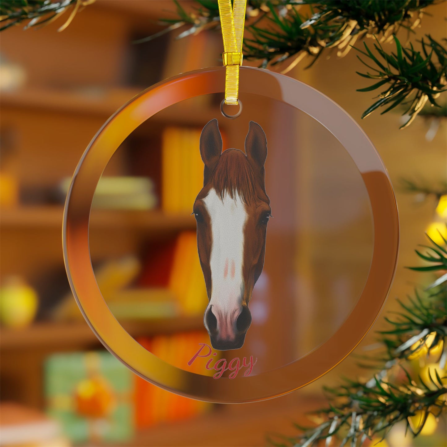 Piggy Glass Ornament