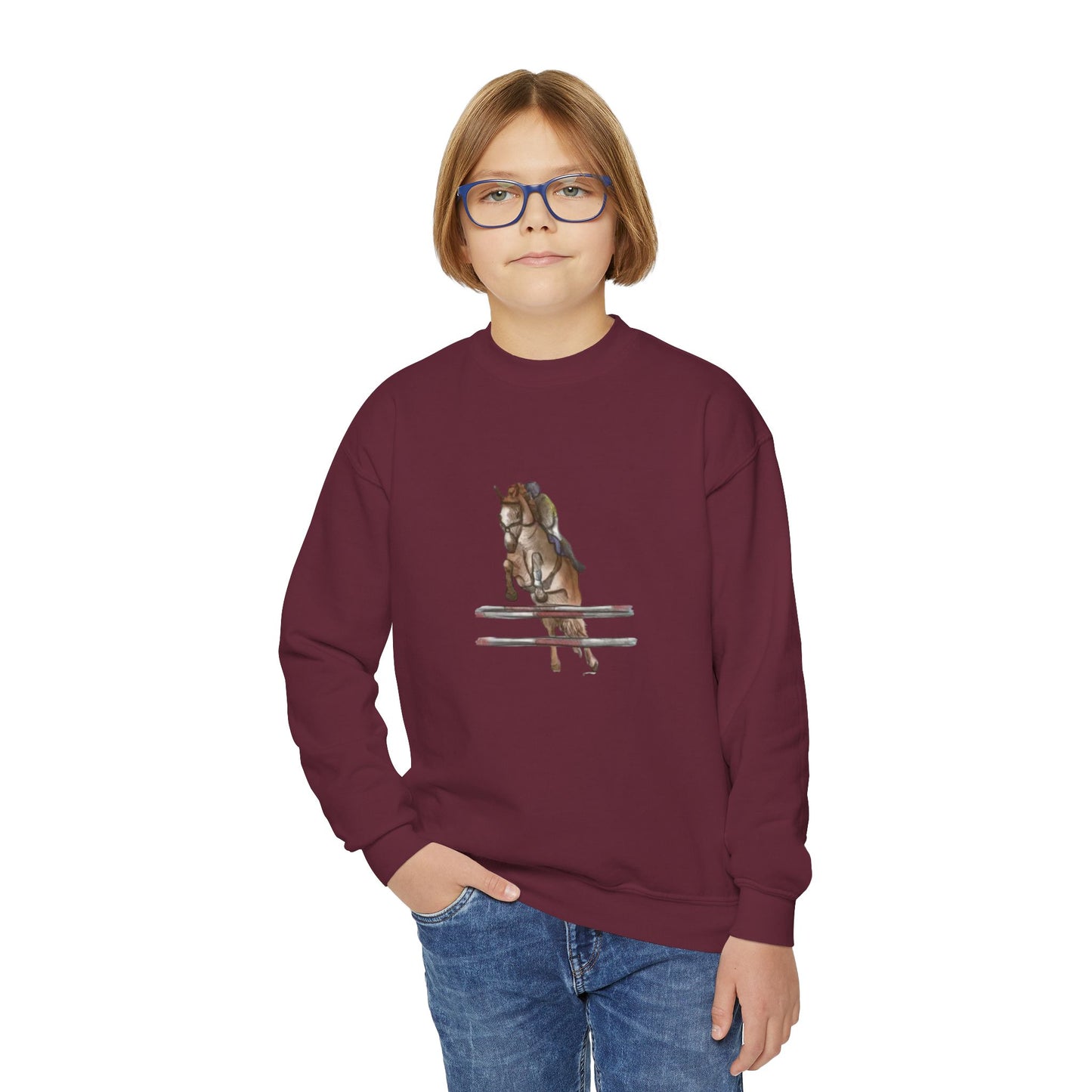 YOUTH Jumping Horse Unisex Sweatshirt - Simple and Quiet Bond Design